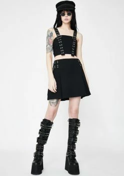 The Ragged Priest Control Buckle Crop Top