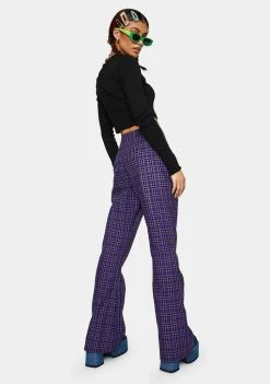 The Ragged Priest Unify Plaid Flare Pants