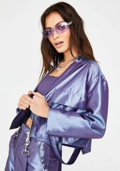 The Ragged Priest Era Metallic Crop Blazer Outerwear