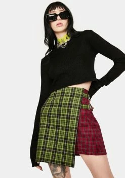 The Ragged Priest Disturb Plaid Wrap Skirt