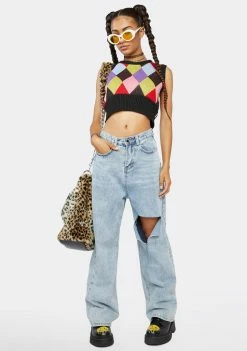 The Ragged Priest Cram Argyle Sweater Vest