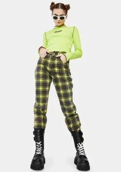 The Ragged Priest TUTTI FRUTI STRIPED DENIM MOM JEANS Bottoms