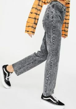 The Ragged Priest Acid Gray Cougar Mom Jeans Bottoms