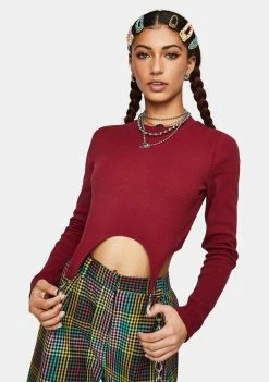 The Ragged Priest Tops Rise Ribbed Crop Top