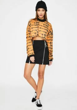 The Ragged Priest Bottoms Tears Zipper Mini Skirt