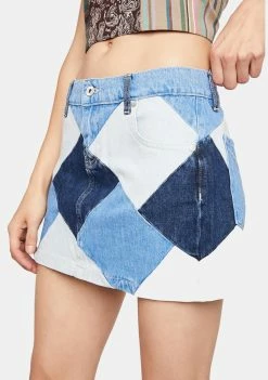 The Ragged Priest Micro Patchwork Mini Skirt