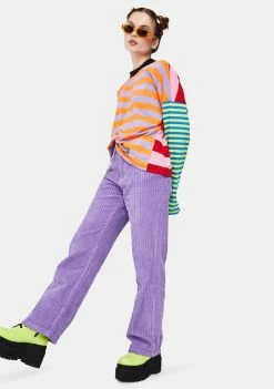The Ragged Priest Purple Jumbo Corduroy Pants