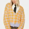 The Ragged Priest Pumpkin Pie Houndstooth Cardigan