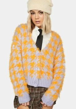 The Ragged Priest Pumpkin Pie Houndstooth Cardigan