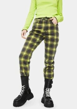 The Ragged Priest TUTTI FRUTI STRIPED DENIM MOM JEANS Bottoms