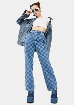 The Ragged Priest Rook Checkered Dad Jeans