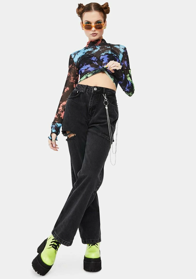 Best deal β¨ The Ragged Priest Charcoal Slasher Distressed Dad π Jeans β 4 The Ragged Priest Charcoal Slasher Distressed Dad Jeans