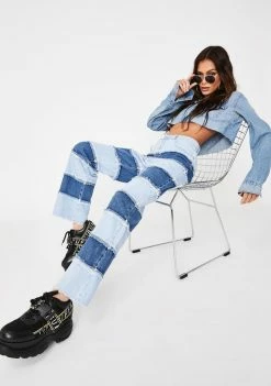 The Ragged Priest Bottoms Infringement Stripe Panel Jeans