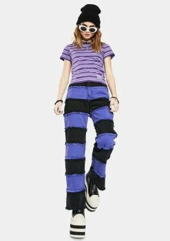 The Ragged Priest Tops Defy Striped Crop Tee