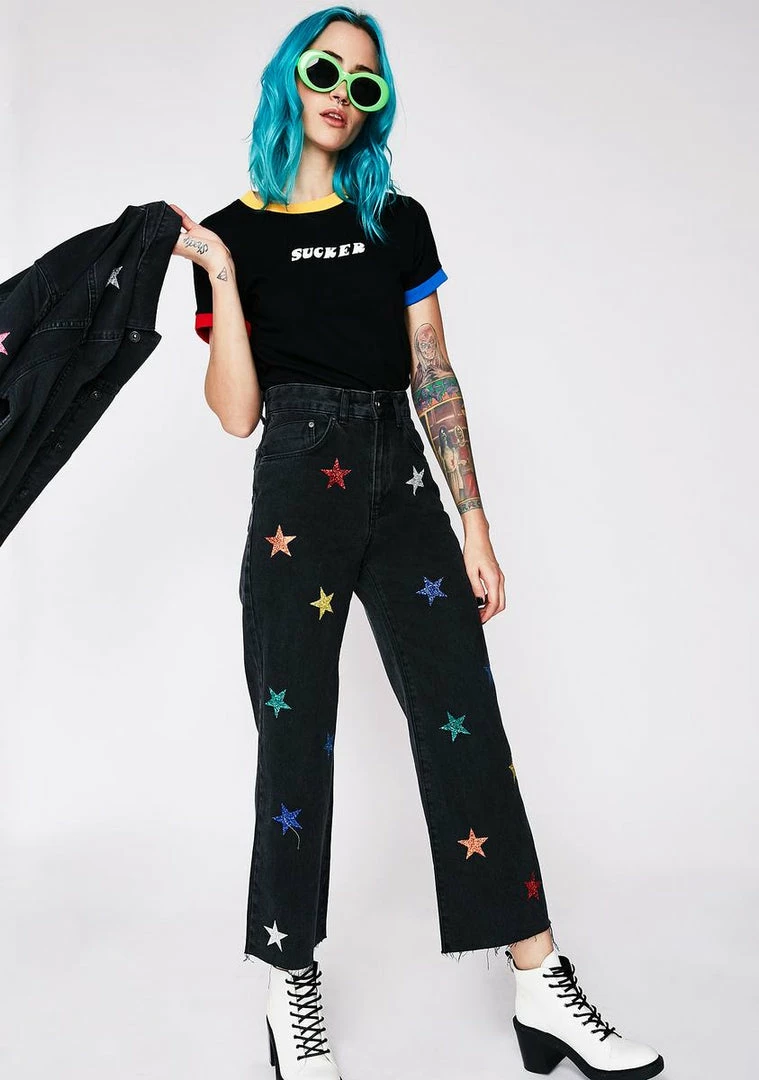 Buy 𧨠The Ragged Priest Bottoms Galaxy π Jeans π 7 The Ragged Priest Bottoms Galaxy Jeans