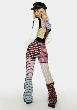 The Ragged Priest Stitched Patchwork Flares Bottoms