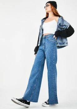 The Ragged Priest Bottoms Mid Blue Trip Skater Jeans