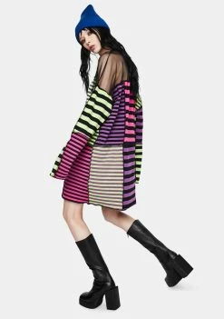 The Ragged Priest Dresses Aggy Striped Patchwork Dress