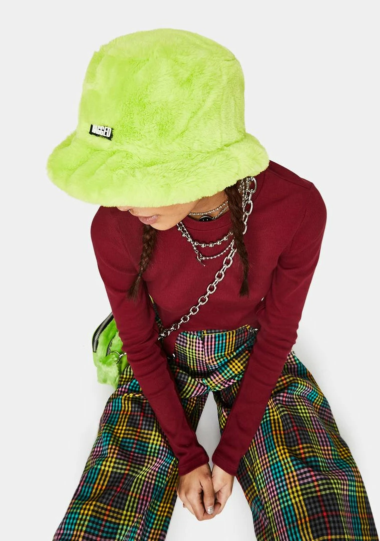Promo โจ The Ragged Priest Lime Candid Faux Fur Bucket Hat Hats ๐ 4 The Ragged Priest Lime Candid Faux Fur Bucket Hat Hats