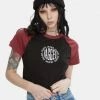 The Ragged Priest Manor Ringer Crop Tee Tops