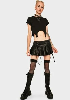 The Ragged Priest Black Rib Ringer Top