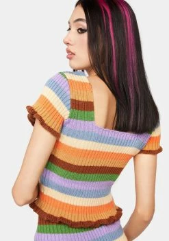 The Ragged Priest Tops Dawn Knit Crop Top