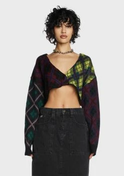 The Ragged Priest Tops Garage Plaid Cardigan