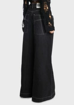 The Ragged Priest Bottoms Charcoal Sweeper Jeans