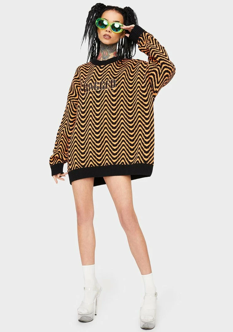 Best deal ๐ The Ragged Priest Orange Black Striped Jumper Tops โ๏ธ 5 The Ragged Priest Orange Black Striped Jumper Tops