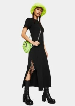 The Ragged Priest Provoke Lace-Up Midi Dress Dresses