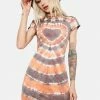 The Ragged Priest Vivid Tie Dye Mini Dress Dresses