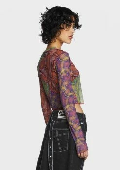 The Ragged Priest Tops Bopper Mesh Top