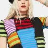 The Ragged Priest Breaker Patchwork Stripe Crop Top