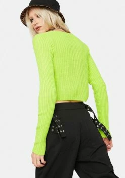 The Ragged Priest Desire Ribbed Knit Crop Top