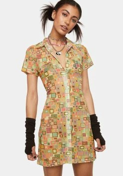 The Ragged Priest Bad Trip Mesh Shirt Dress