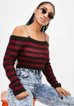 The Ragged Priest Project Chain Crop Sweater