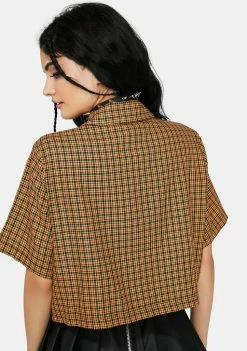 Cheap π₯° The Ragged Priest Tops Activation Plaid Crop Top π 9 The Ragged Priest Tops Activation Plaid Crop Top