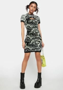 The Ragged Priest Shirt Dress Simulation Sweater Dress