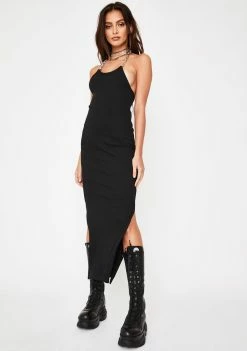 The Ragged Priest Strip Chain Midi Dress Dresses