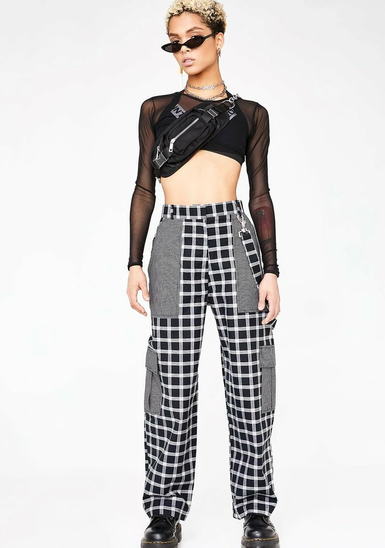 Buy π₯ The Ragged Priest Bottoms Grid Combat Trousers π€© 4 The Ragged Priest Bottoms Grid Combat Trousers