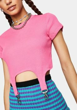 The Ragged Priest Create Ribbed Crop Tee