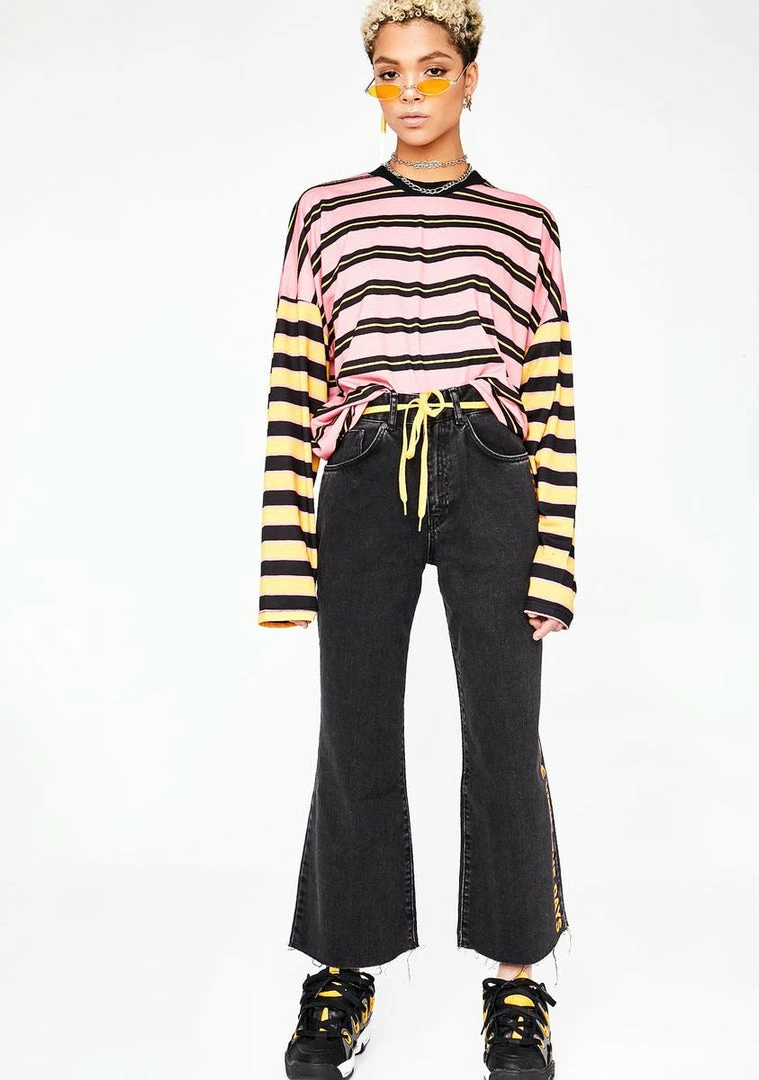 Best deal 👏 The Ragged Priest Tops Stripe Skater Long Sleeve 👍 4 The Ragged Priest Tops Stripe Skater Long Sleeve