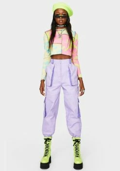 The Ragged Priest Lilac Turbo Combat Pants Bottoms