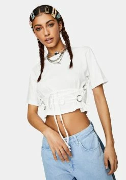 The Ragged Priest Connect Lace-Up Crop Tee