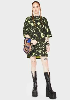 The Ragged Priest Paint Splatter Graphic Tee Dress Dresses