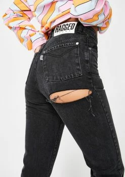 The Ragged Priest Charcoal Butt Cut Jeans Bottoms