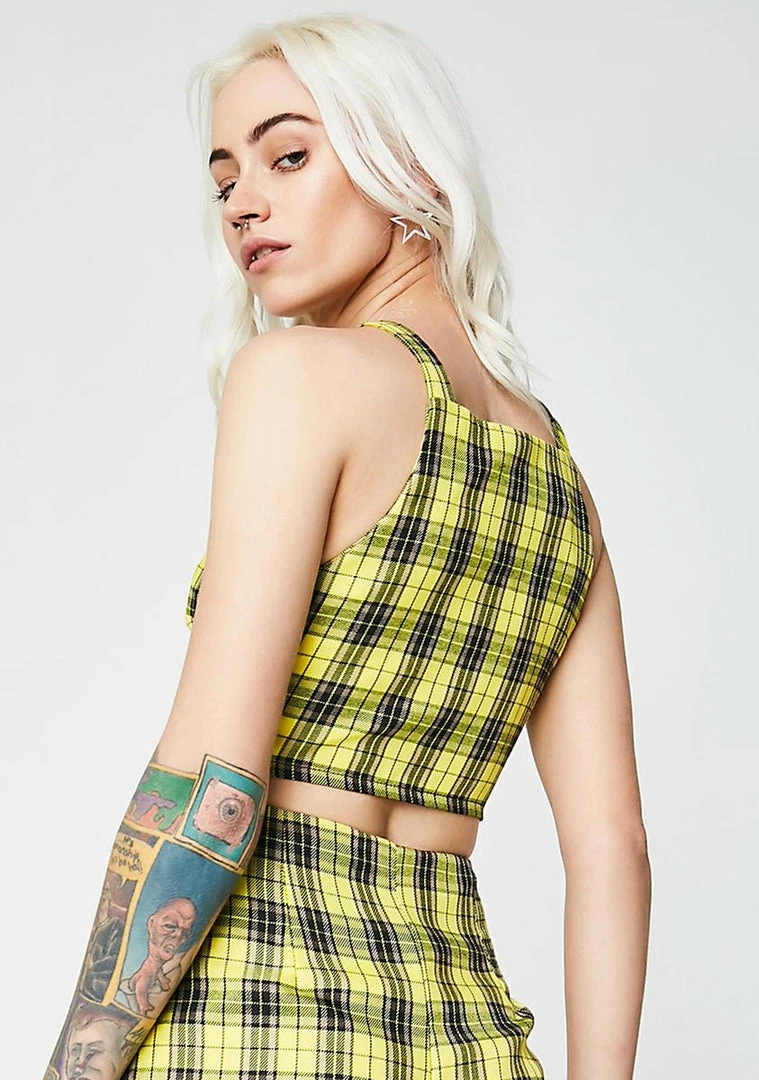 Cheap ๐ The Ragged Priest Tops Tartan Kiddo Crop Top ๐ 6 The Ragged Priest Tops Tartan Kiddo Crop Top