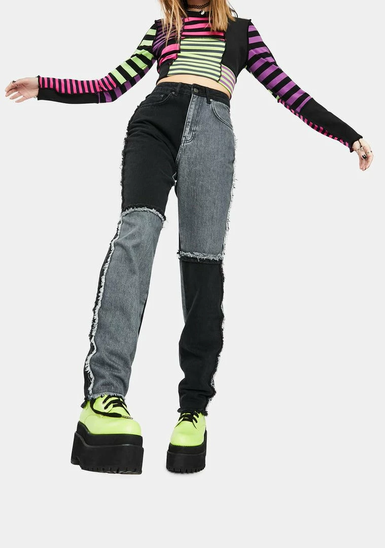 Top 10 π The Ragged Priest Bottoms Black Equilibrium Quarter Panel π Jeans 𧨠3 The Ragged Priest Bottoms Black Equilibrium Quarter Panel Jeans