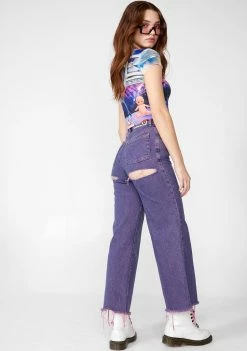 The Ragged Priest Overdyed Crop Jeans Bottoms