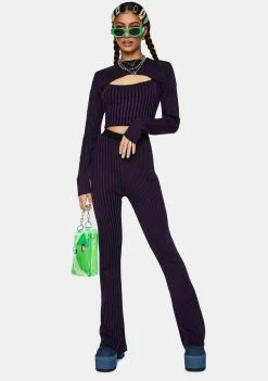 Cheapest π The Ragged Priest Bottoms Inspire Striped Knit Flare Pants π 7 The Ragged Priest Bottoms Inspire Striped Knit Flare Pants